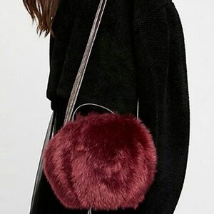 Free People Bag Crossbody Faux Fur Cleo Handbag